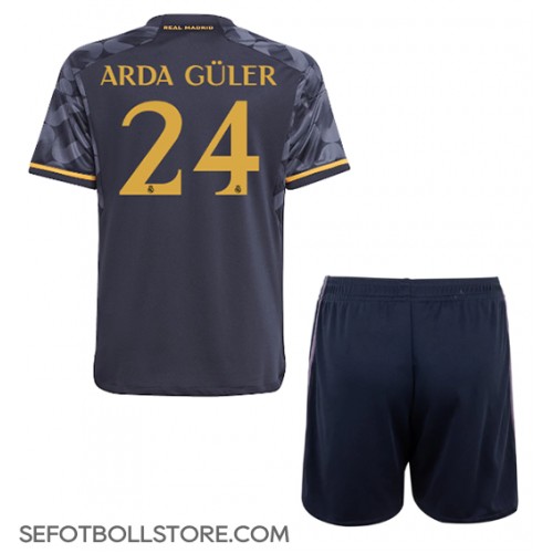 Real Madrid Arda Guler #24 Replika babykläder Bortaställ Barn 2023-24 Kortärmad (+ korta byxor)